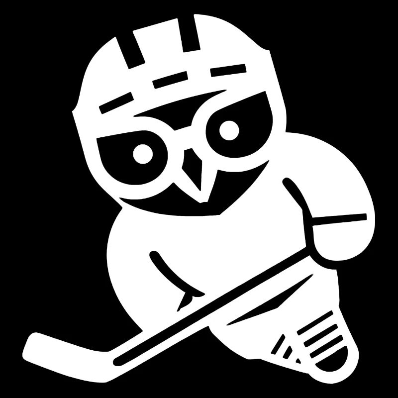 Eishockey Eule Silhouette Schneeeule Spieler