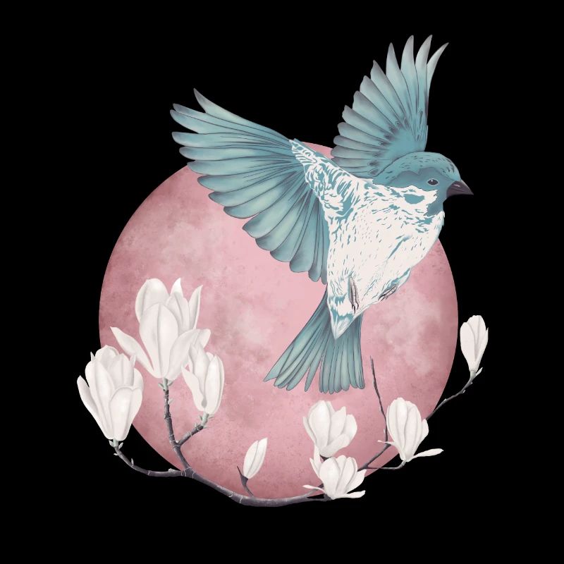 Oiseau et lune
