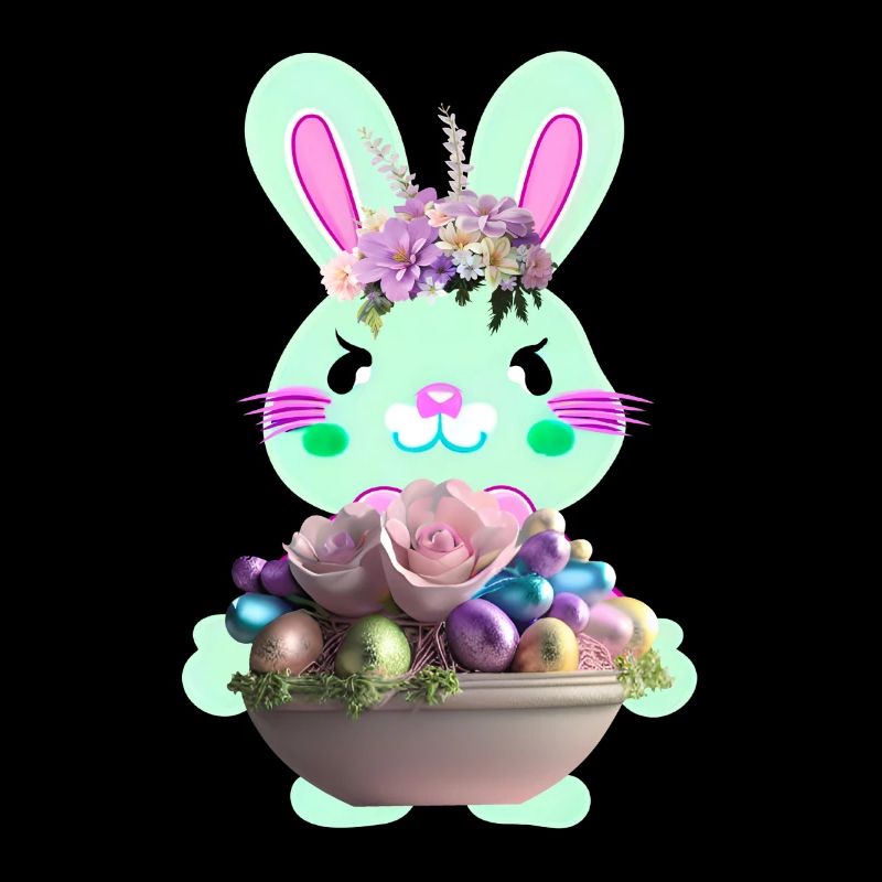 lapin de Pâques mignon avec des œufs de Pâques