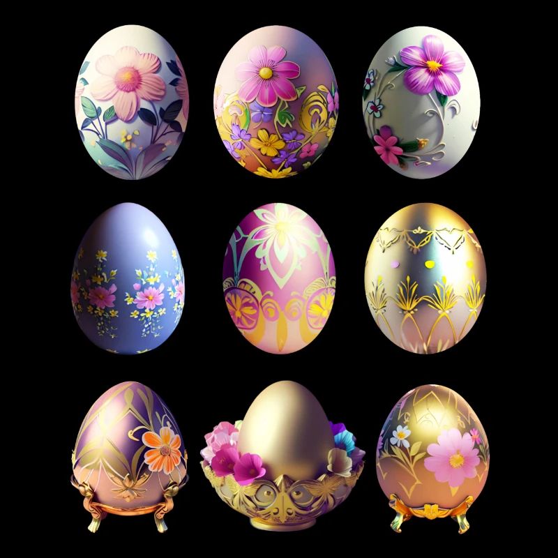 Colorful Easter Eggs Sticker Set
