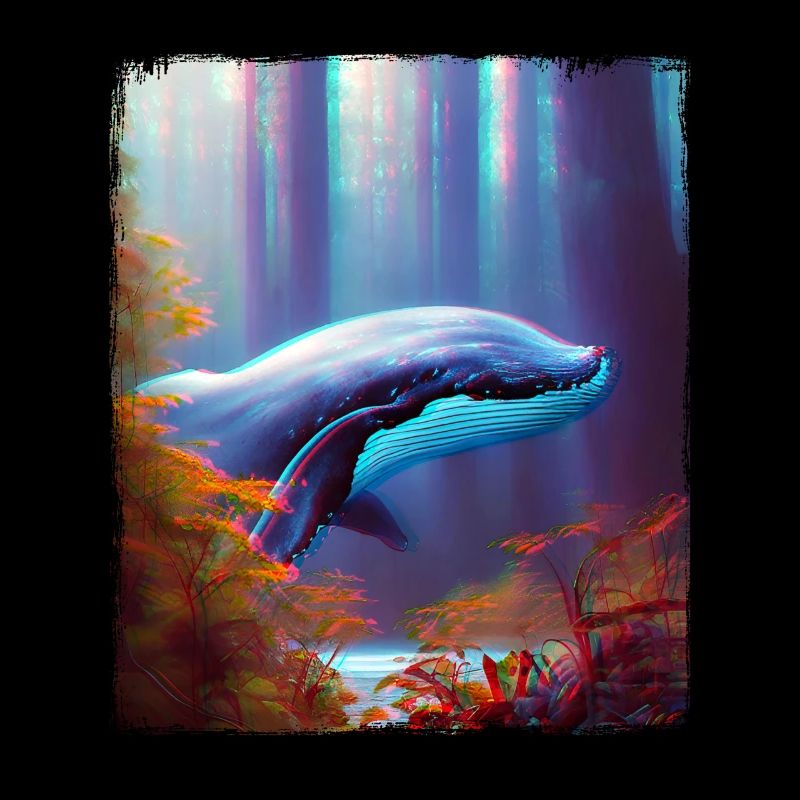 Baleine dans la forêt Surréalisme