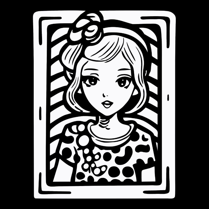 Dot Pattern Cartoon: An Enchanting Woman