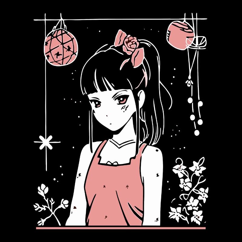 Fille de fleur japonaise