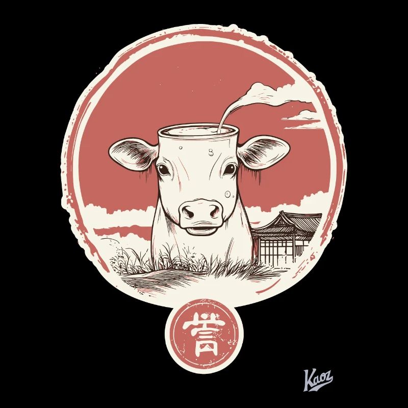 Abstract cow with milk