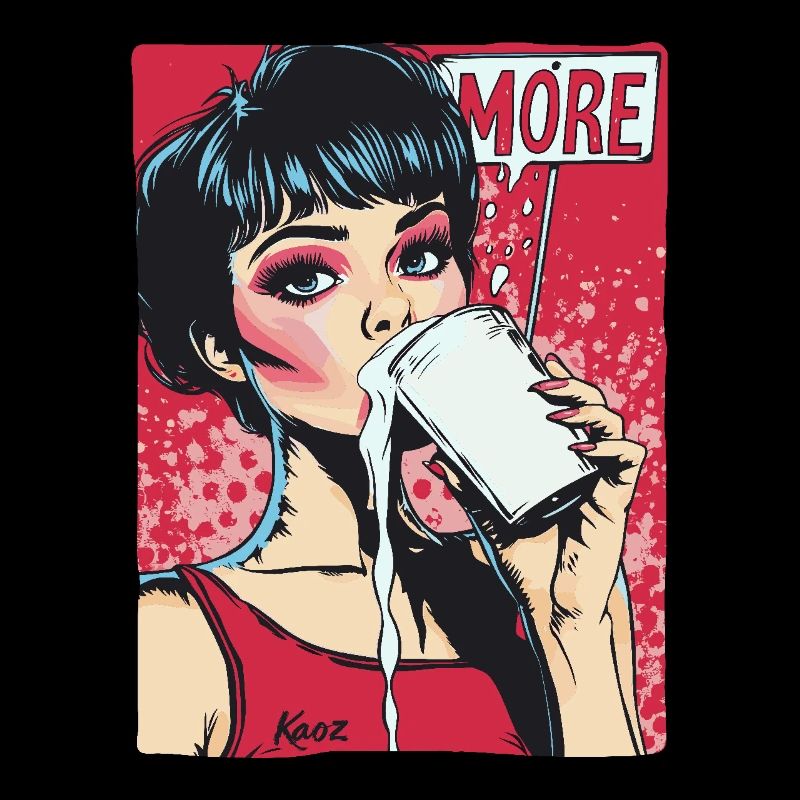 A woman drinks more milk