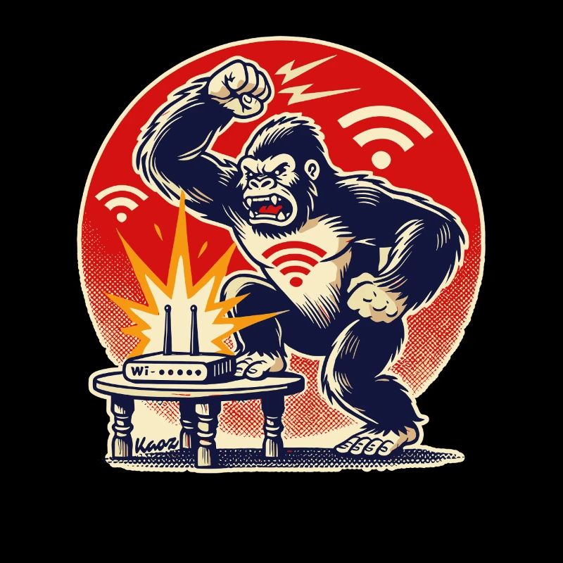 Affenstarke agressive Mode! WLAN-Wut-Gorilla