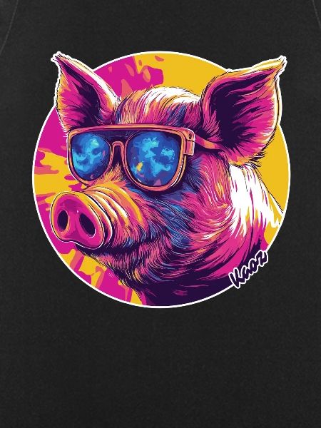 Cool pig with sunglasses