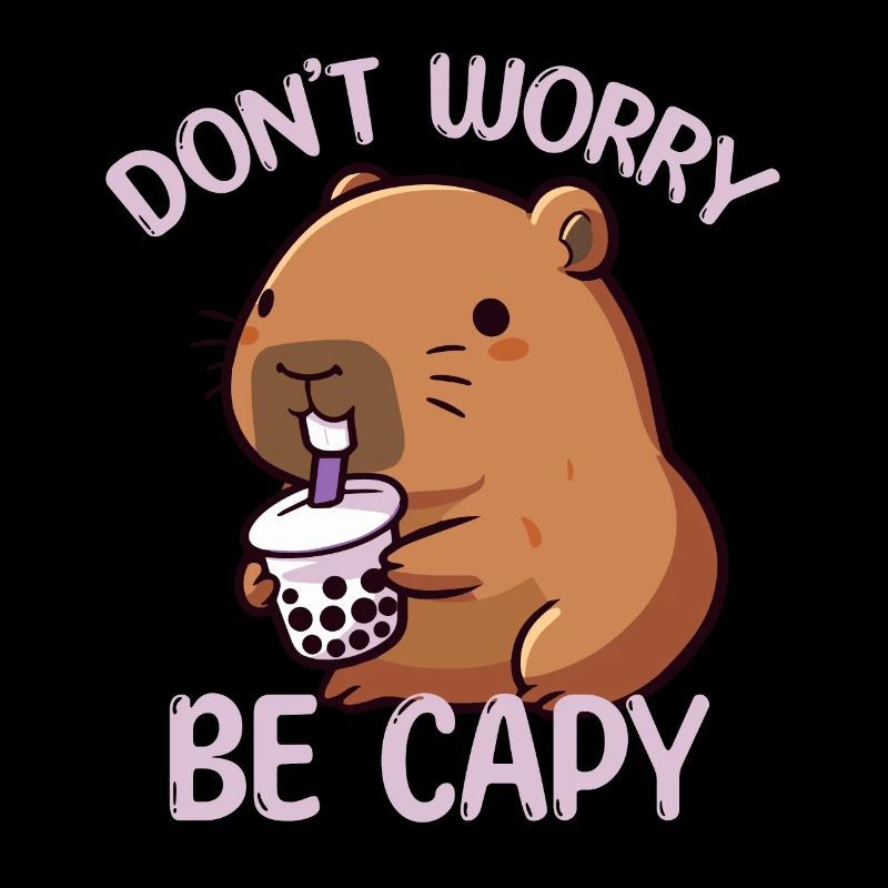 Don't Worry Be Capy Bubble Tea Capybara Lover