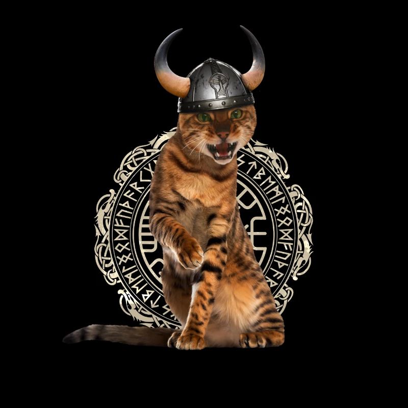 Lustige Wikingerkatze Walhalla Nordischer Warroir