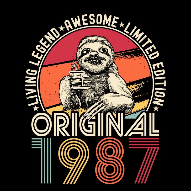 1987 Birthday vintage vintage sloth gift