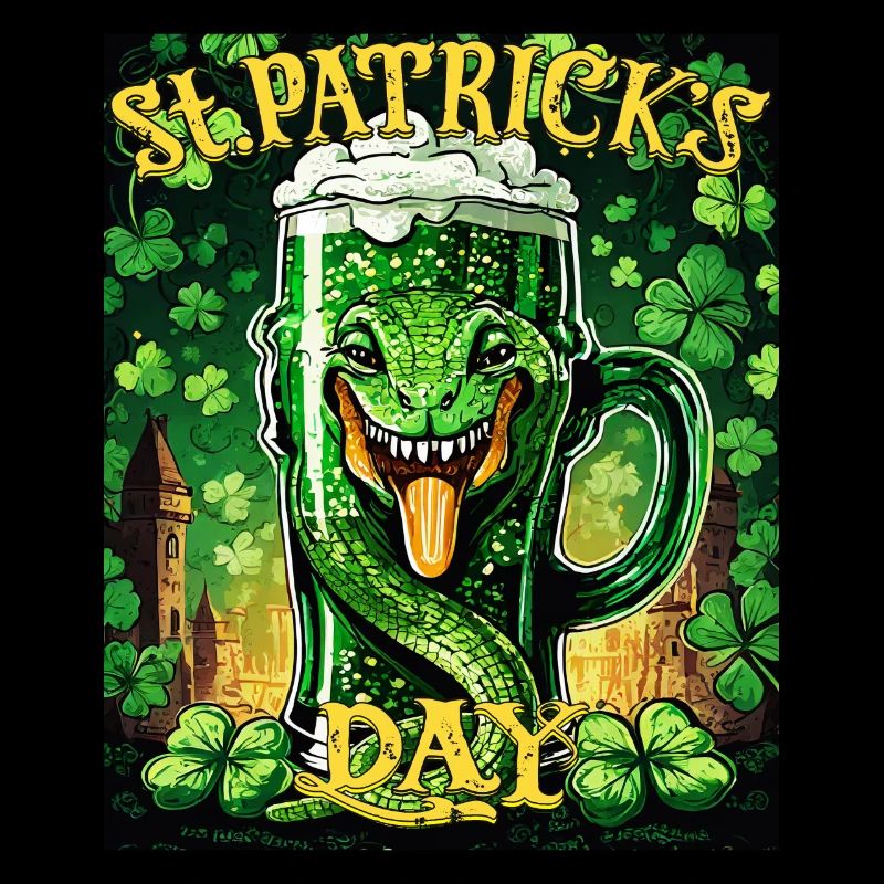 JOUR DE LA SAINT-PATRICK SERPENT BIÈRE TRÈFLE