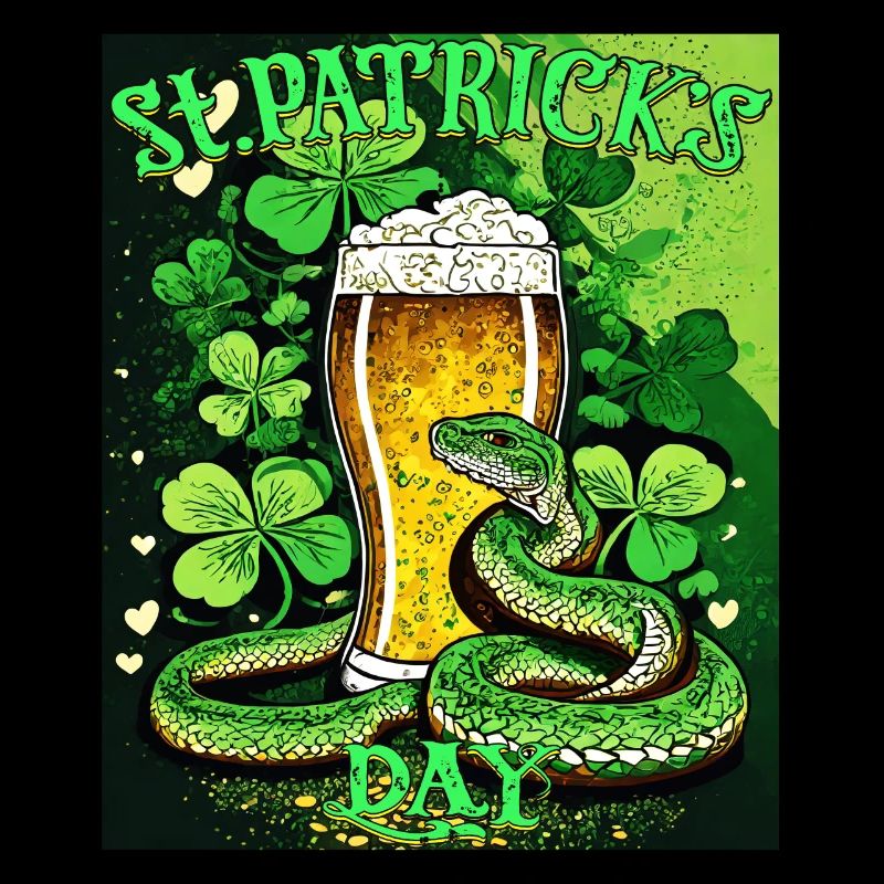 JOUR DE LA SAINT-PATRICK SERPENT BIÈRE TRÈFLE