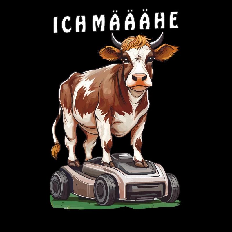 COW ON ROBOTIC LAWNMOWER I MAÄÄHE