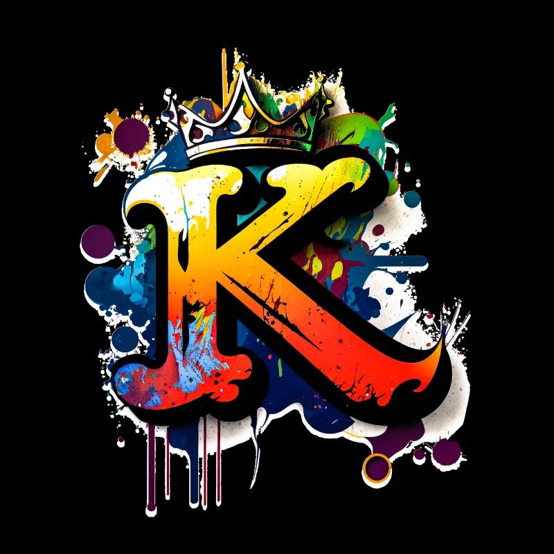 Graffiti Buchstabe K mit Krone 👑