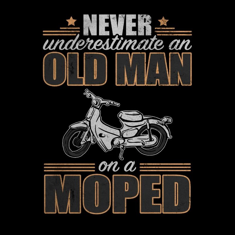 Old Man Underestimate On A Mobylette Mobylette Deux roues