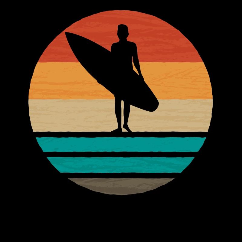 Surf vintage Surf surfer coucher de soleil