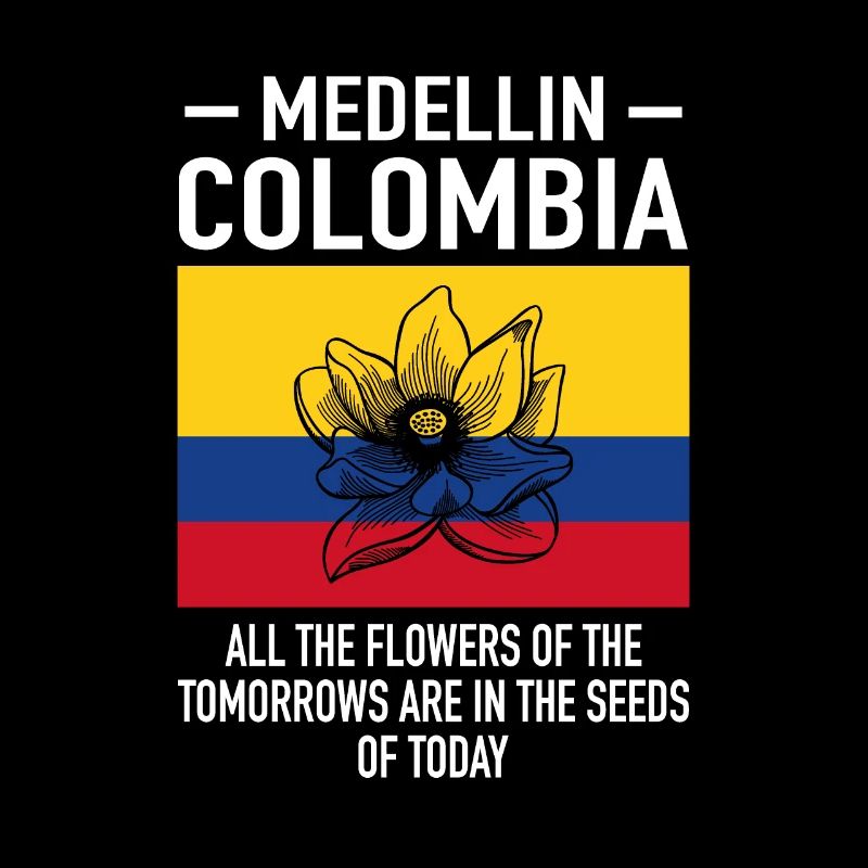 Medellin Colombie Fleurs Drapeau