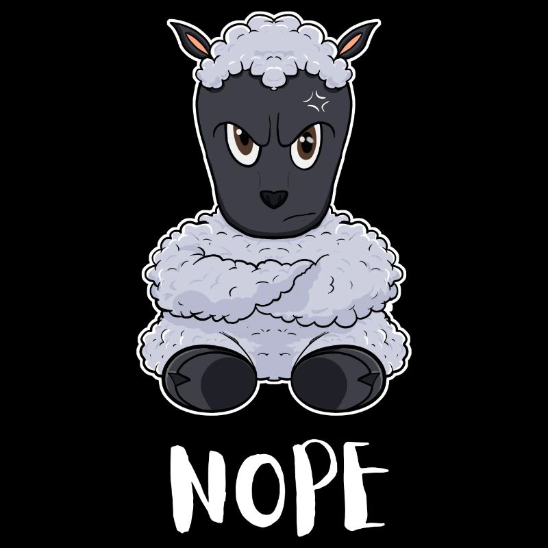 Nope Lamb I Funny Lazy Sheep
