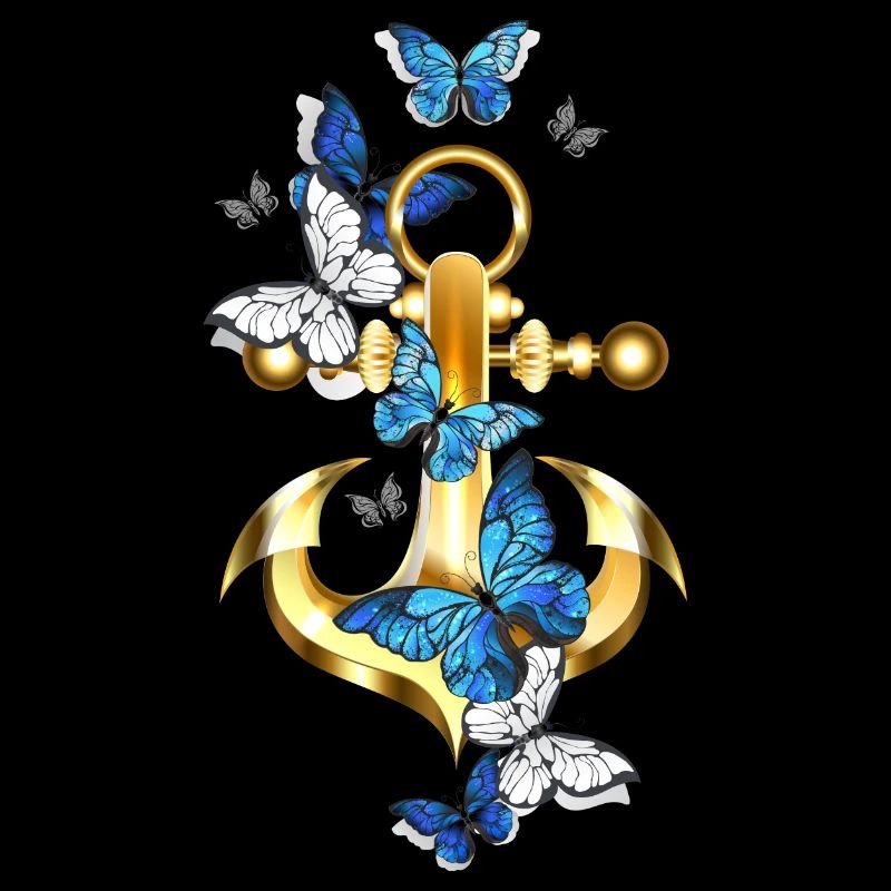 Anker mit Schmetterling-Maritim