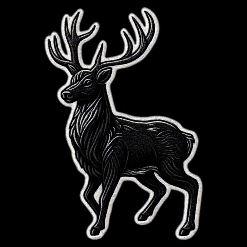 Schwarzer Hirsch Geweih Patchmotiv