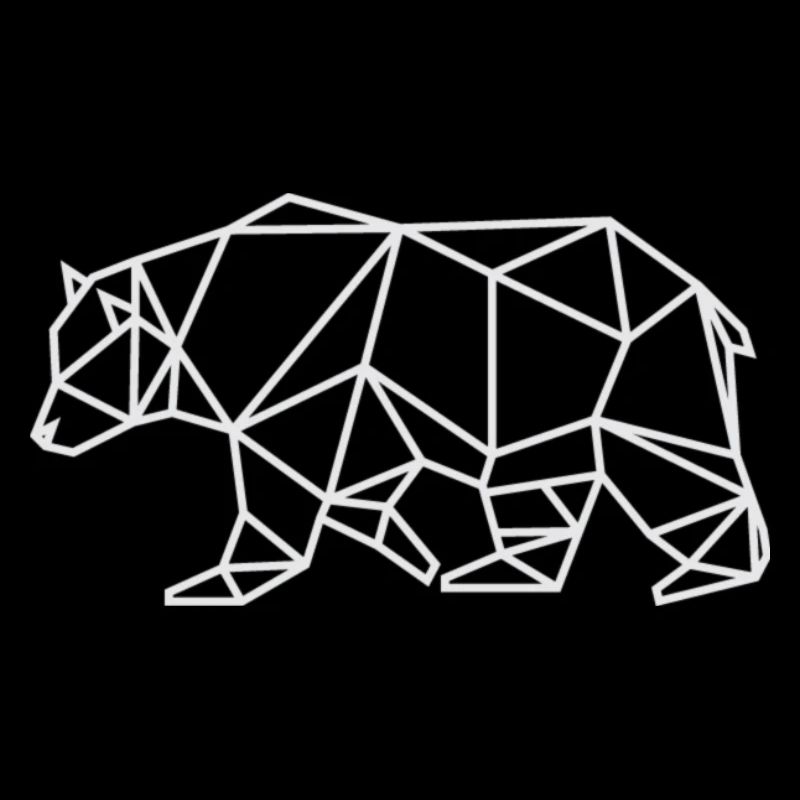 Bear white walking in a geometric design