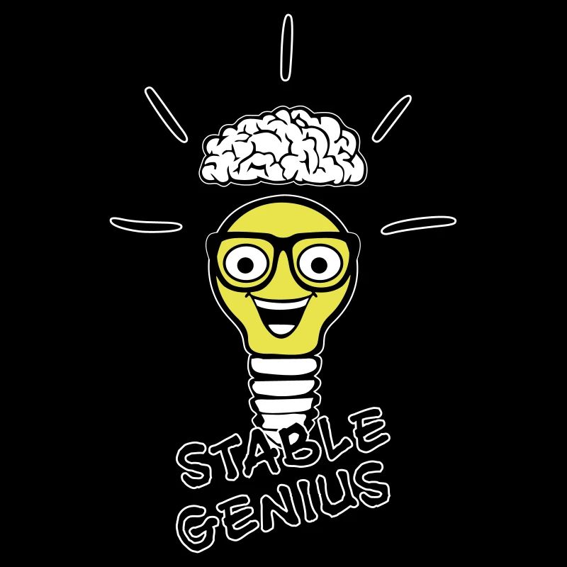 Ampoule et cerveau de nerd - Stable Genius