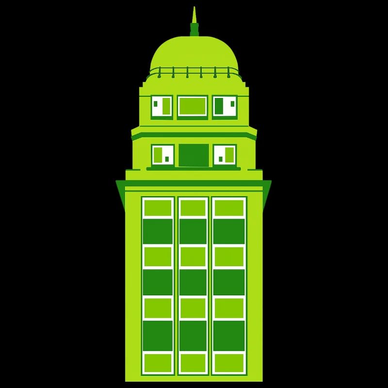 Retro Grüne Turmuhr