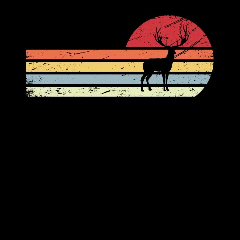 Sun and Retro Lines - Deer -