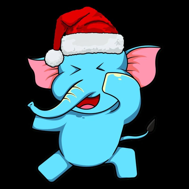 Zoo Tier Geschenk Dabbing Weihnachtsmann Elefant