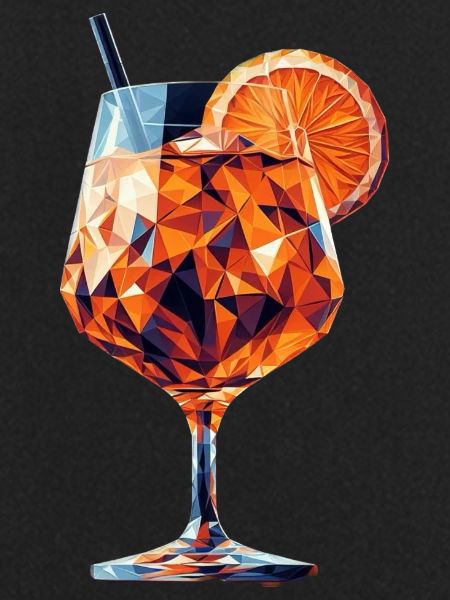 Ein sommerlicher Drink im Polygon-Stil