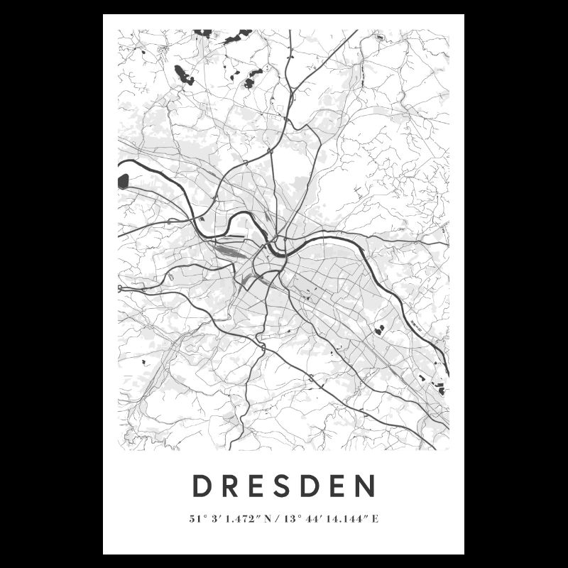 Dresde Carte Plan route Elbe