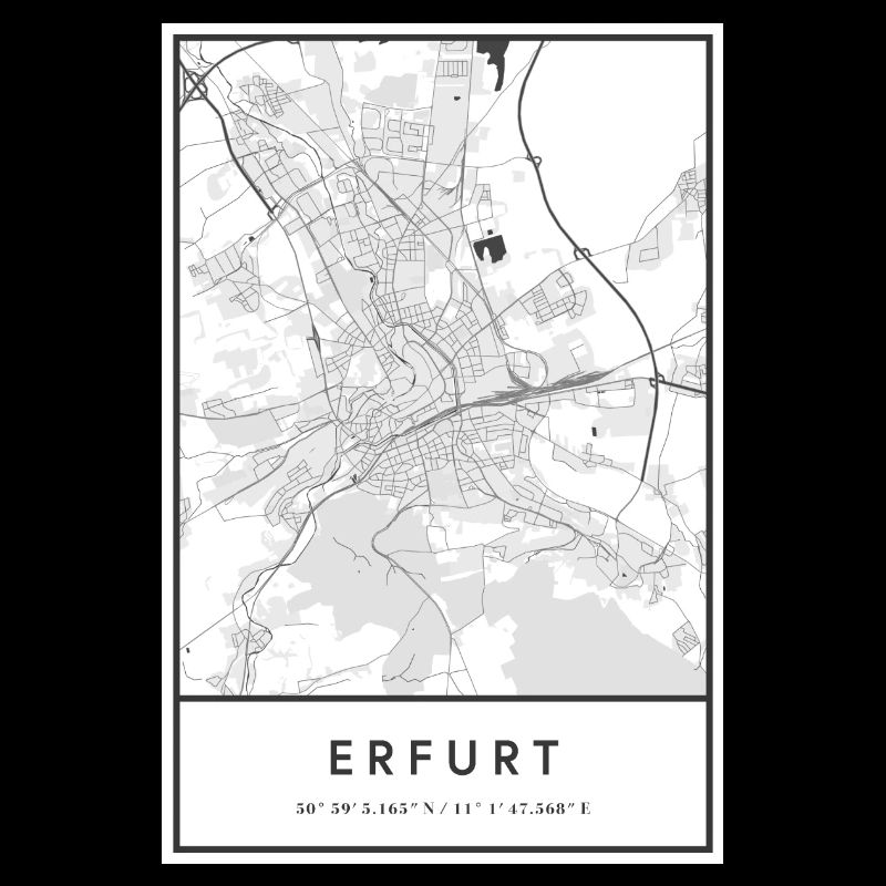 Erfurt Thuringia map city map city map map