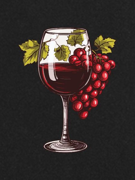 Wine Glass Wine Grapes