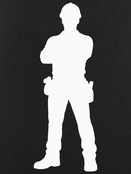 Silhouette ouvrier du bâtiment