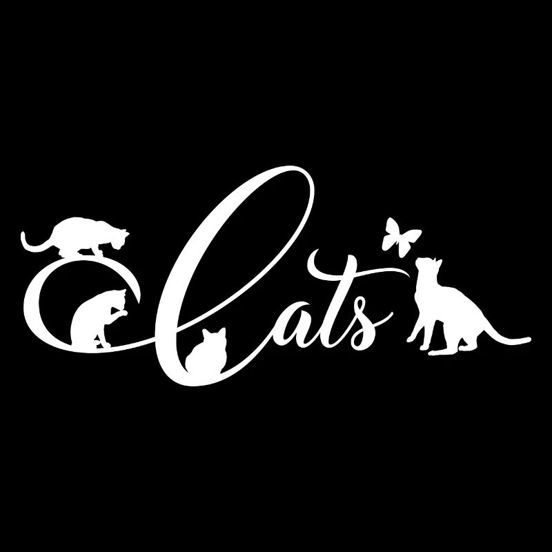 Cheerful kittens do gymnastics on decorative writing