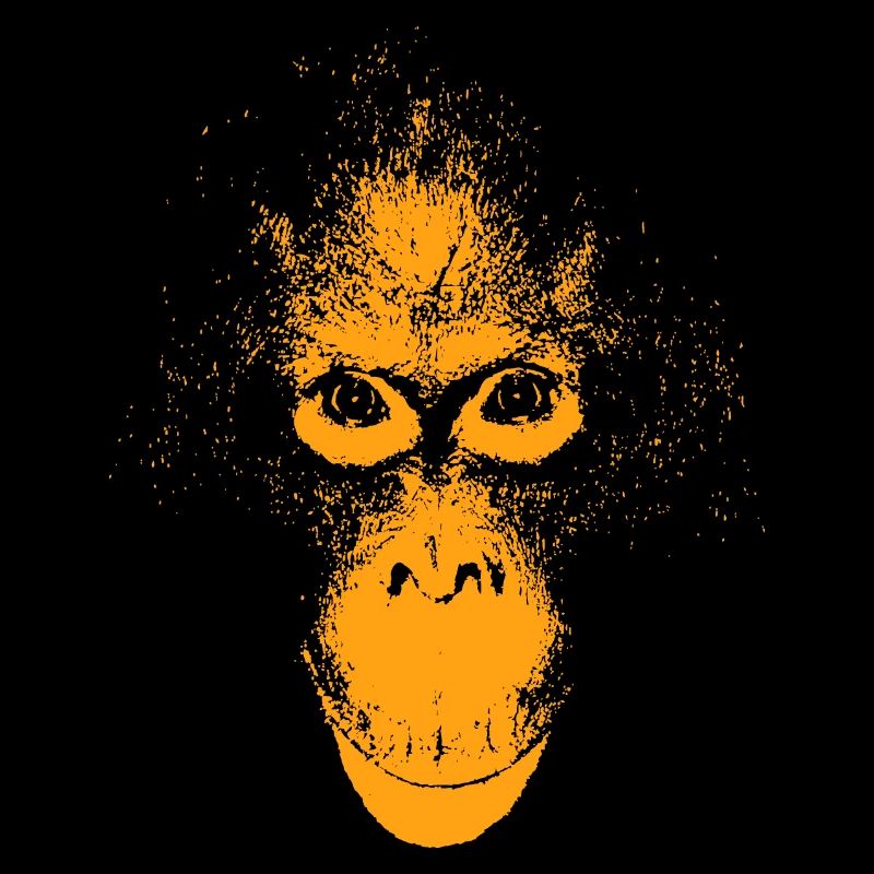 Orangutan face orange