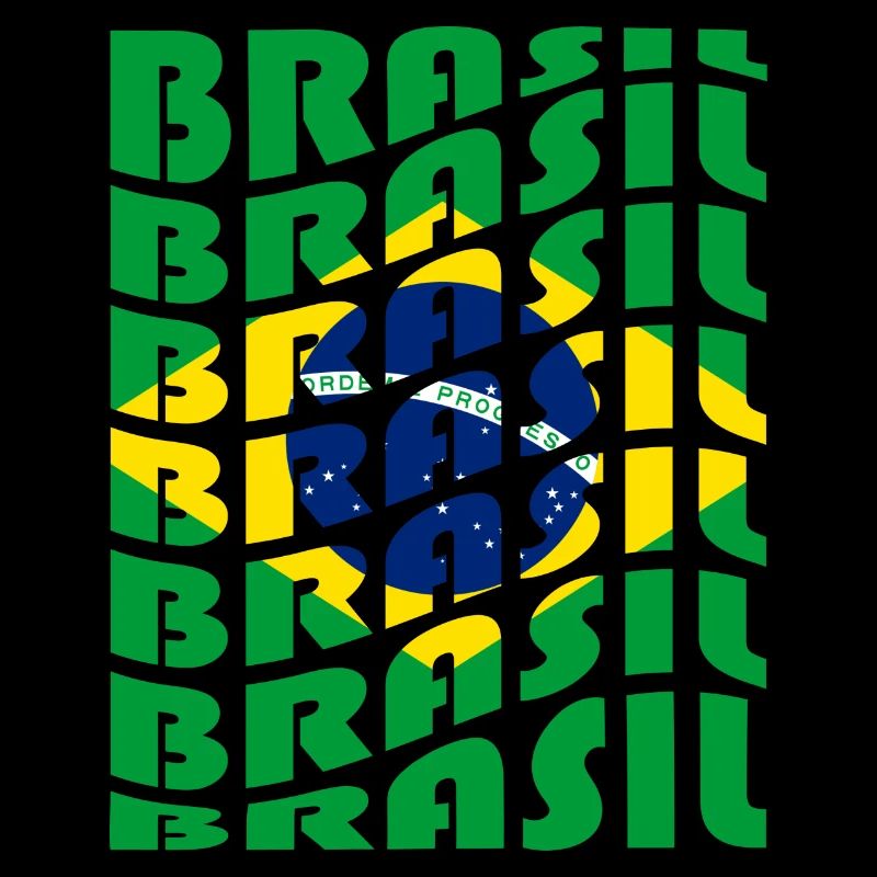 Brazil Lettering Flags Design