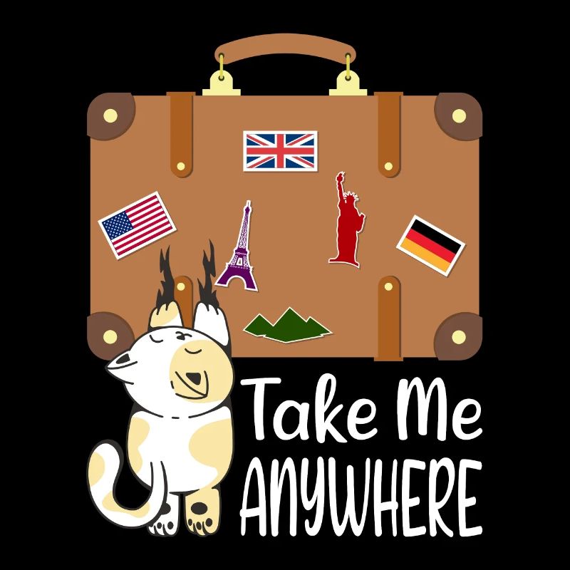 Valise de voyage Chat Voyage de vacances Emigration Été