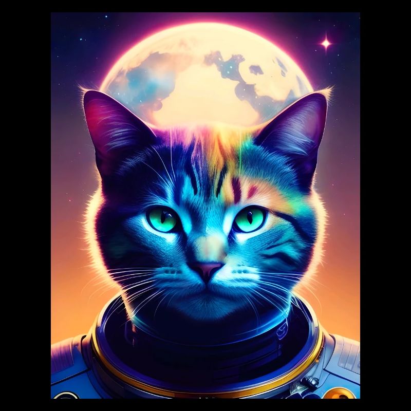 Moon, space cat