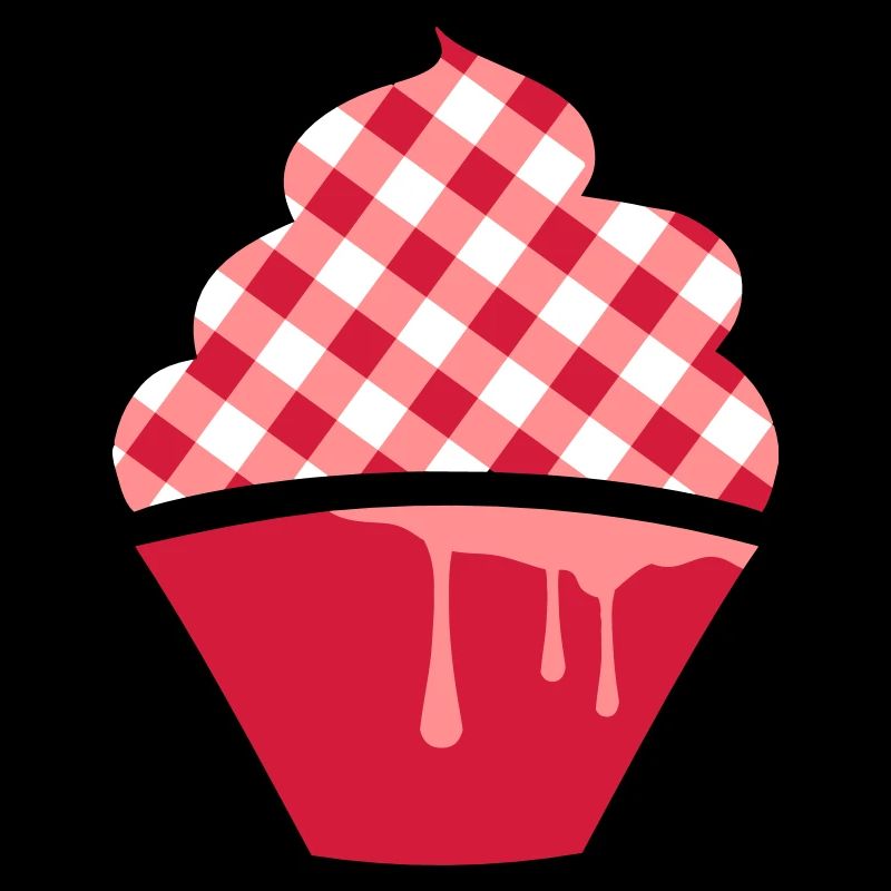 Stilisierter Cupcake mit Karo-Topping