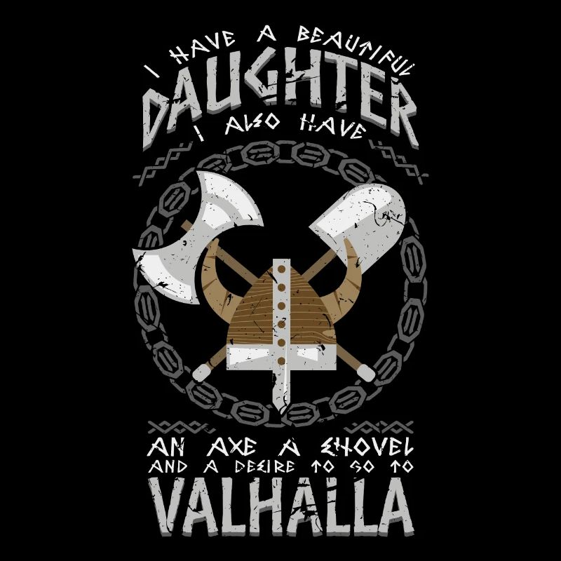 Wikinger Papa Dad Tochter Walhalla Geschenk