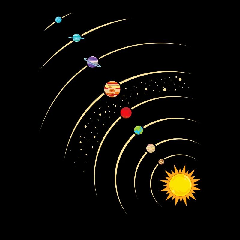 Les planètes dans notre système solaire. Terre, soleil, mars