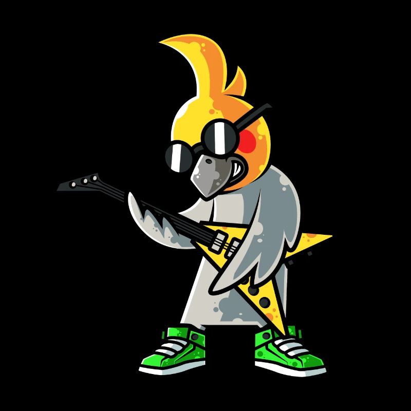Nymphensittich mit E-Gitarre Vogel Ziervogel