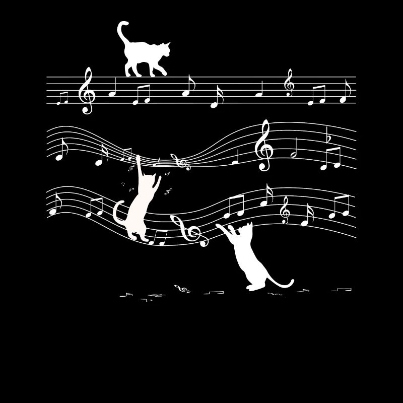 Notes musicales Chat léché