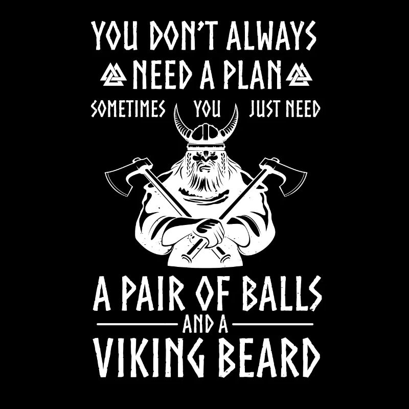 Wikinger Bärtiger Krieger Walhalla Axt Nordisch