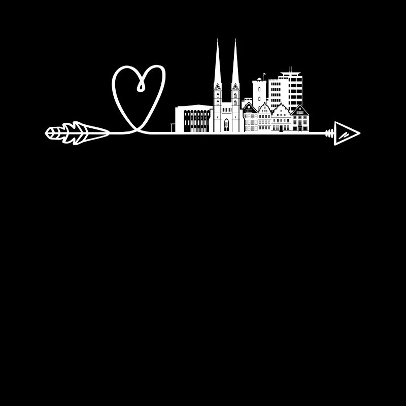 Bielefeld Skyline Avec flèche et cœur