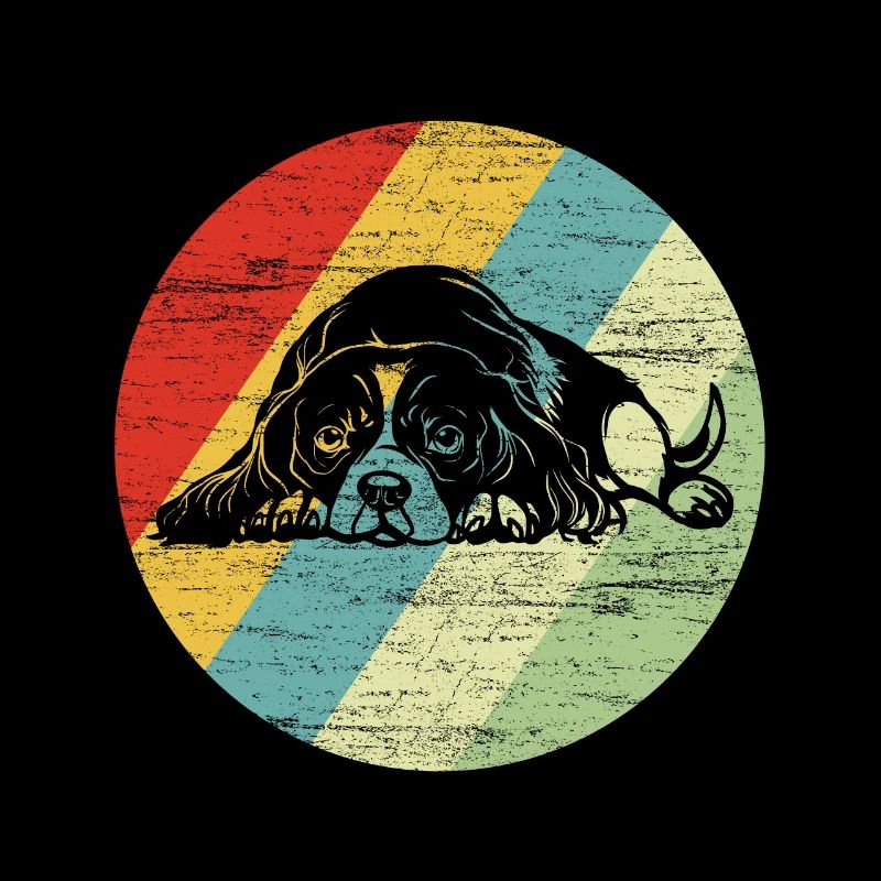 Cavalier King Charles Spaniel Retro Dog Cadeau