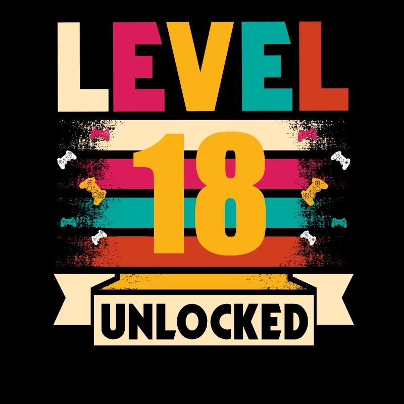 18 Geburtstag Geschenk Level 18 Unlocked