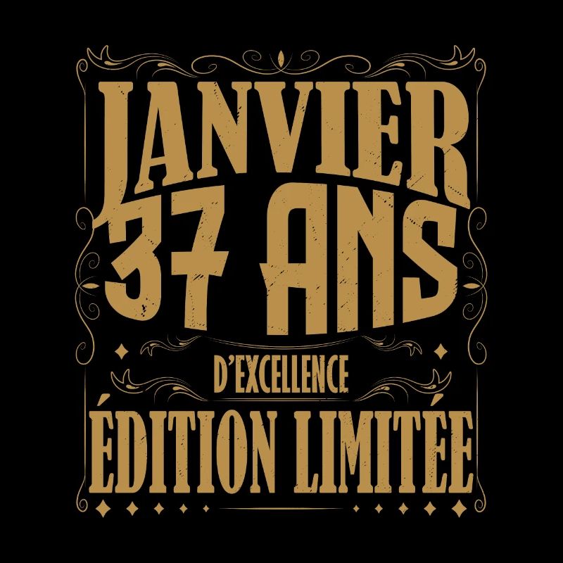 Janvier 37 ans. Cadeau 37 ans janvier anniversaire