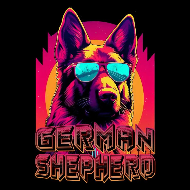 German Shepherd Dog With Sunglasses